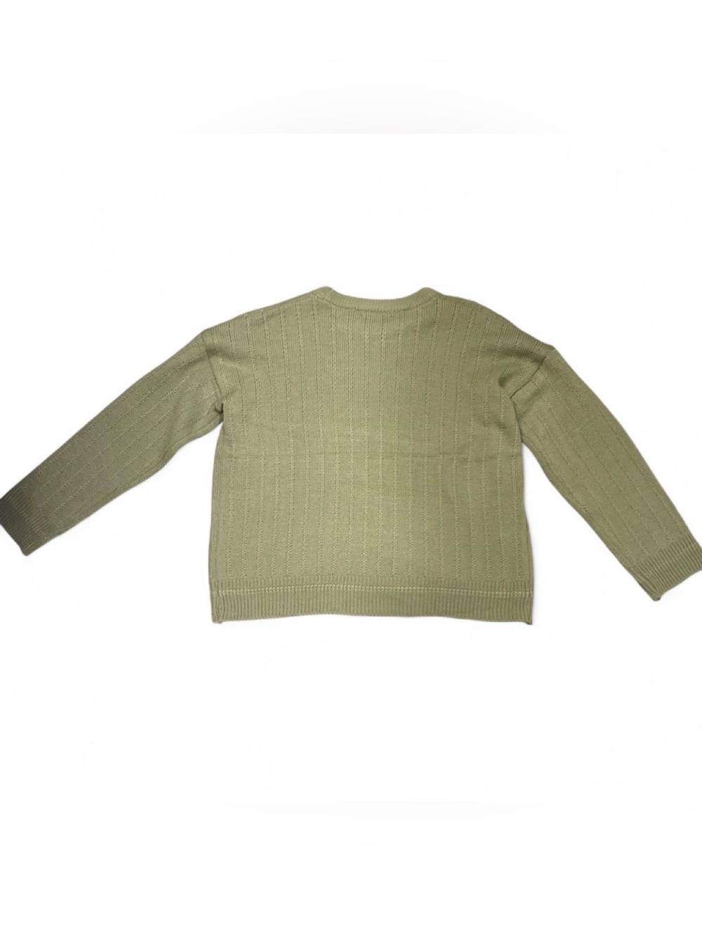 Vintage 80s Crewneck Sweater Olive Green Women’s Sz M Casual Cozy Fall Knitwear